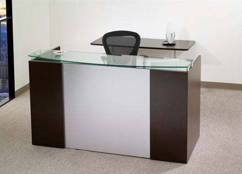 Napa Reception Desk with Glass Transaction Counter - Product Photo 2