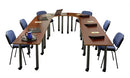 Training Classroom Tables By Maverick: Brushed Steel Post Legs MMLEGTRS