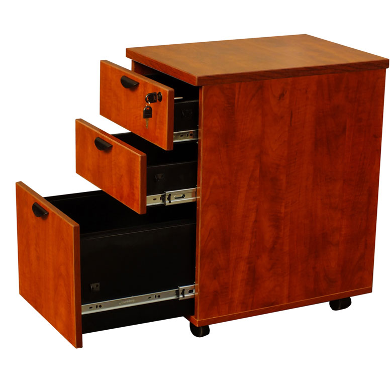 Boss Simple System Mobile Pedestal Box/Box/File, Cherry