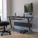 Singleton Black Glass Computer Desk 3