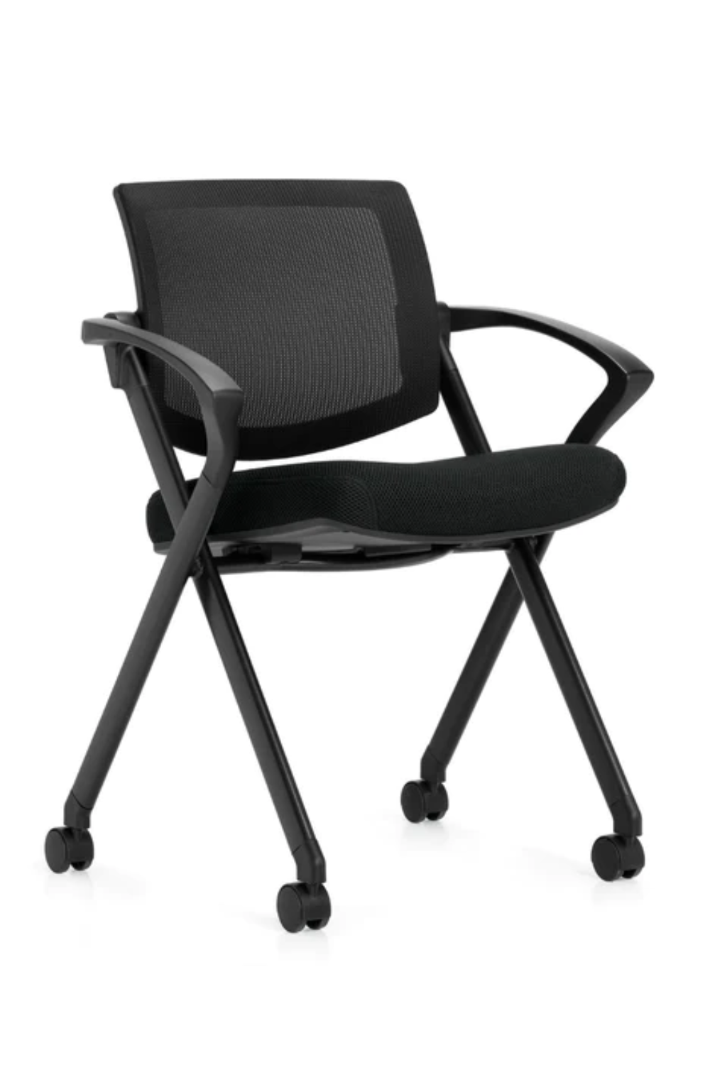 Mesh Back Flip Seat Nesting Chair by Offices To Go (OTG11340B) - 2 cha