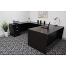 Boss Holland Series 66" or 71" Executive U-Shape Desk with File Storage Pedestal, Mocha