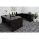 Boss Holland Series 66" or 71" Executive U-Shape Desk with File Storage Pedestal, Mocha
