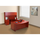 Boss Holland Series 71 Inch Executive U-Shaped Curved Bow Desk with File Storage Pedestal and Hutch, Cherry