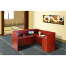 Boss Holland Series 71 Inch Reception L-Shape Corner Desk with File Storage Pedestal, Cherry