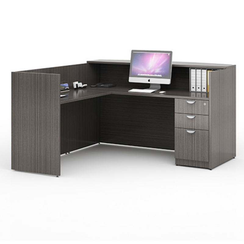 Shape Corner Desk with File Storage (Photo 2)