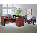 Boss Holland Series 71 Inch Reception L-Shape Corner Desk with File Storage Pedestal, Mahogany