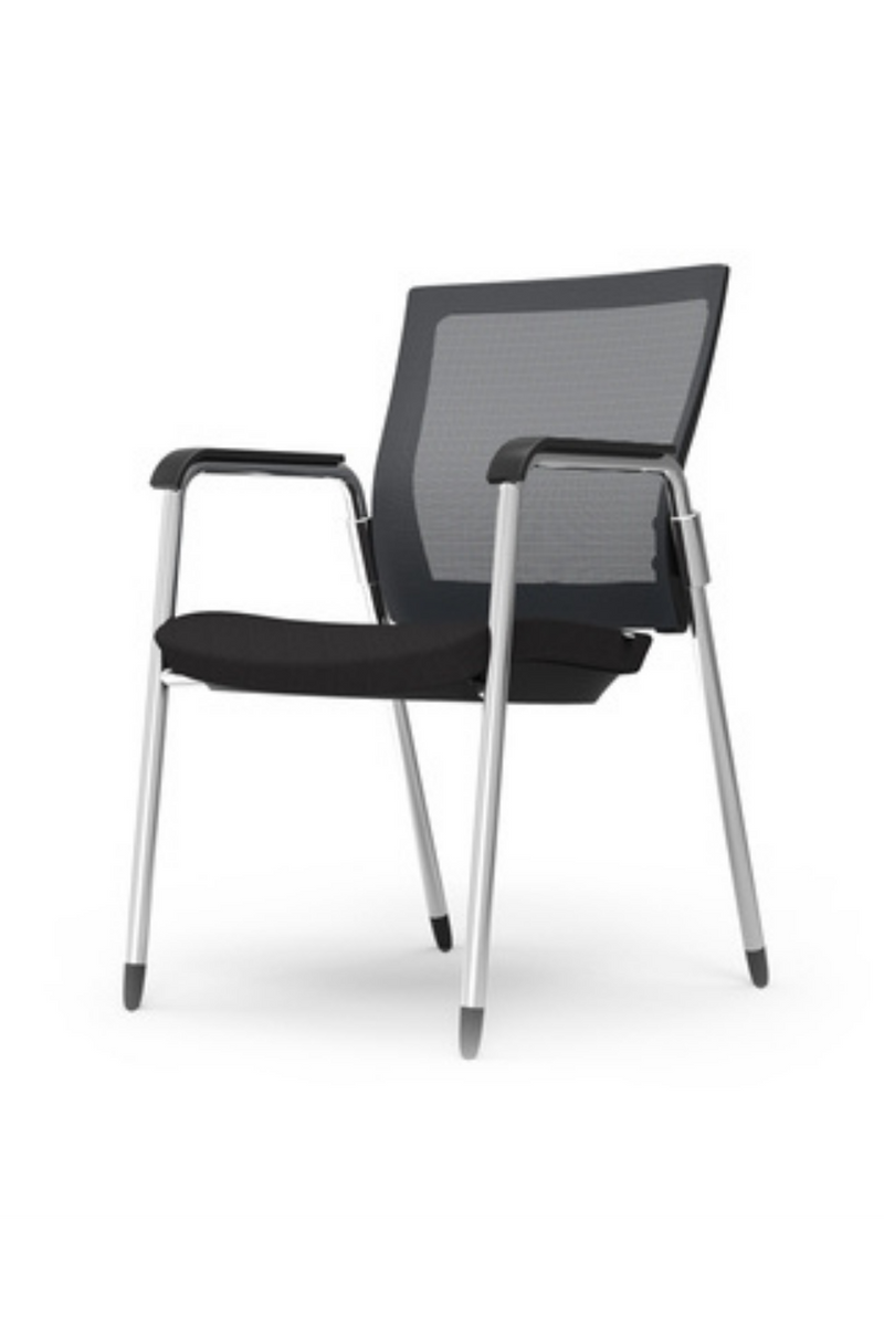 iDesk Oroblanco Black Mesh Guest Chair - ST01-03-N-P10-P10-201M01-N by Eurostyle