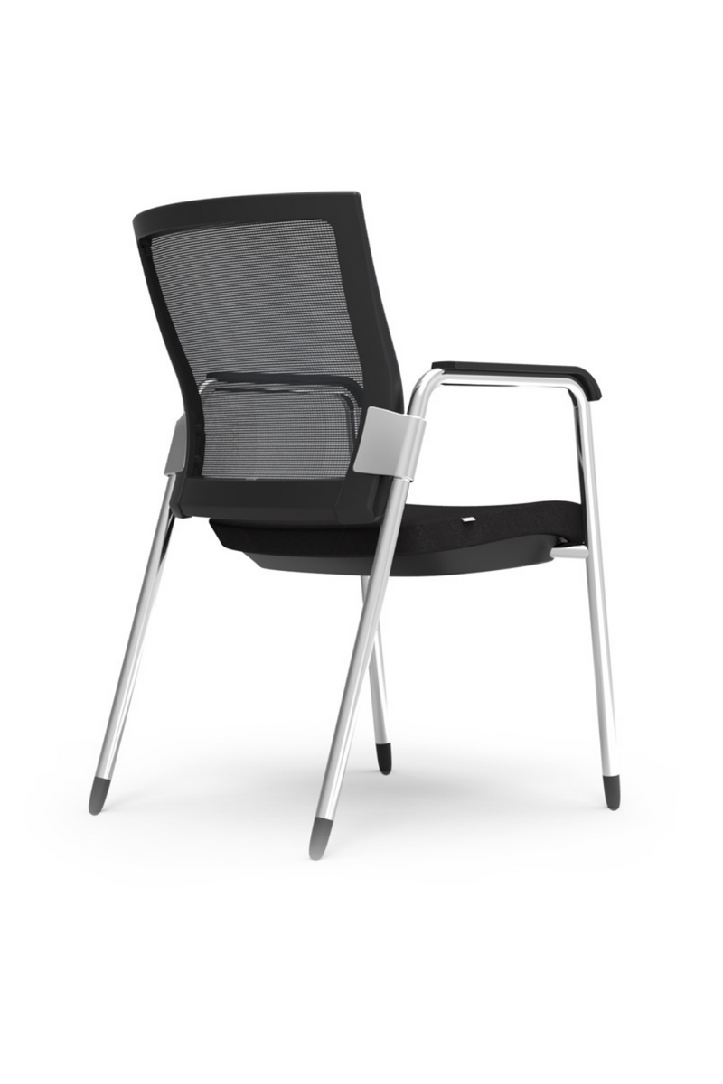 iDesk Oroblanco Black Mesh Guest Chair - ST01-03-N-P10-P10-201M01-N by Eurostyle