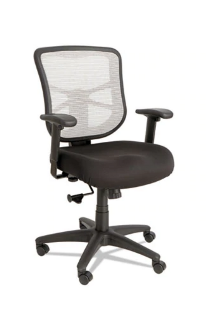 Studio Select Alera Elusion Mesh Mid-Back Swivel/Tilt Chair - Black Seat, White Back ALEEL42B04