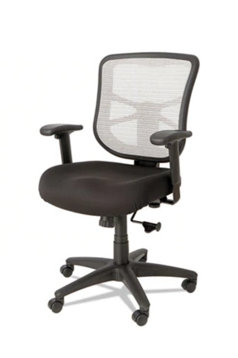 Studio Select Alera Elusion Mesh Mid-Back Swivel/Tilt Chair - Black Seat, White Back ALEEL42B04