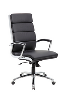 Boss Executive Vinyl Chair with Metal Chrome Finish