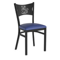 FLASH HERCULES Series Black Coffee Back Metal Restaurant Chair - Vinyl Seat