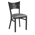 FLASH HERCULES Series Black Coffee Back Metal Restaurant Chair - Vinyl Seat