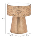 Zuo Modern Aztec Side Table Gold - A12242