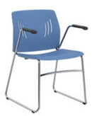 STACK CHR-W/ARM-LT BLUE/CHROME