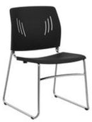 STACKING CHAIR-BLACK/CHROME