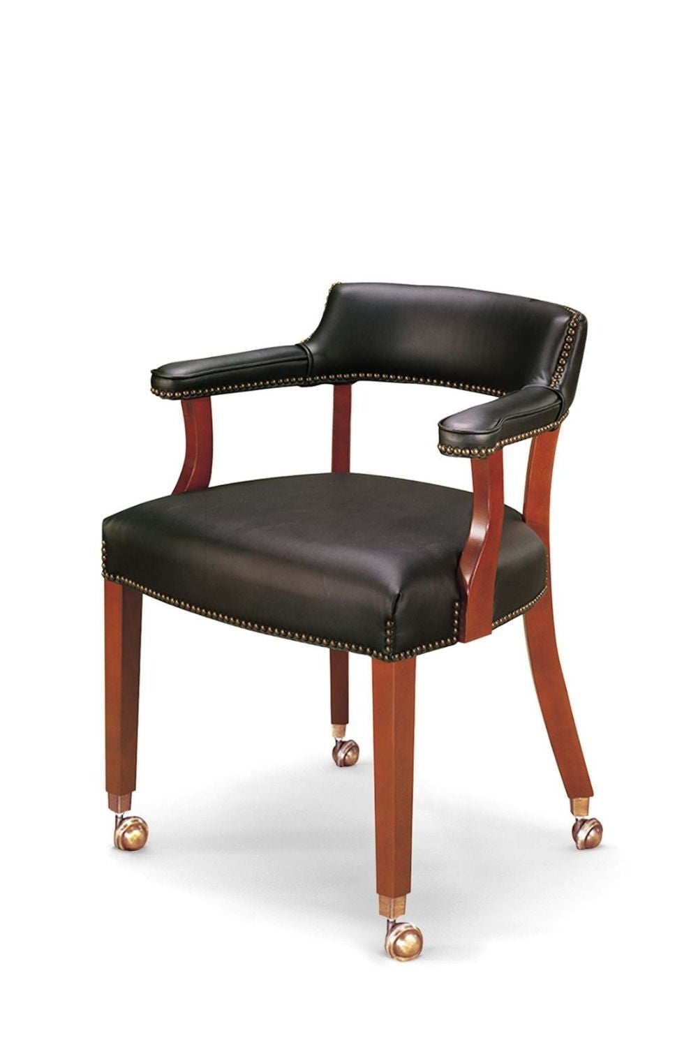 Leather Captains Chairs with Casters (4016) by High Point
