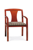 High Point Contempo Wood Guest Chair Curvilinear Arms Hourglass Back - 9403