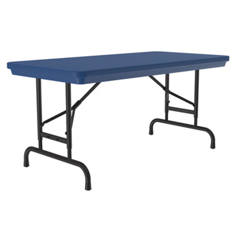 Office Source Colorful Blow Mold Folding Tables | Adjustable Height Blow Mold Table - 48" x 24" - RA2448