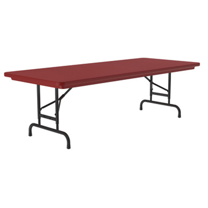 Office Source Colorful Blow Mold Folding Tables | Adjustable Height Blow Mold Table - 72" x 30" - RA3072
