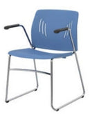 STACK CHR-W/ARM-LT BLUE/CHROME