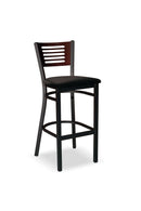 High Point Milan Bistro Stool with Wood Ladder Back and Upholstered Seat- 216U
