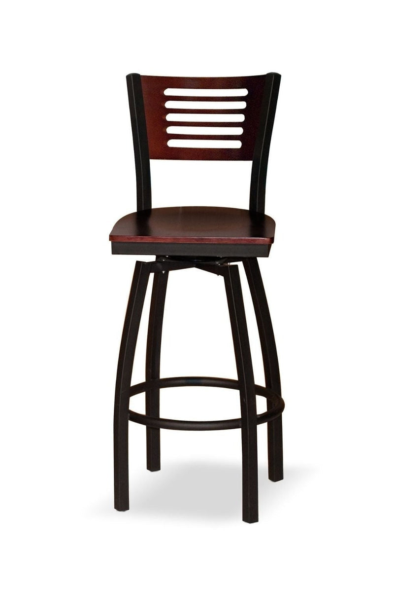 High Point Milan Bistro Swivel Stool with Wood Ladder Back - 217