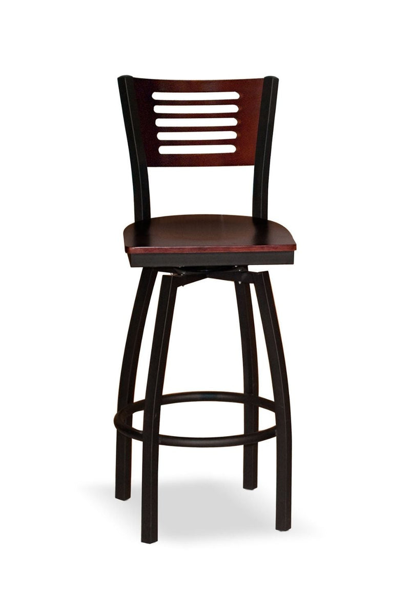 High Point Milan Bistro Swivel Stool with Wood Ladder Back - 217