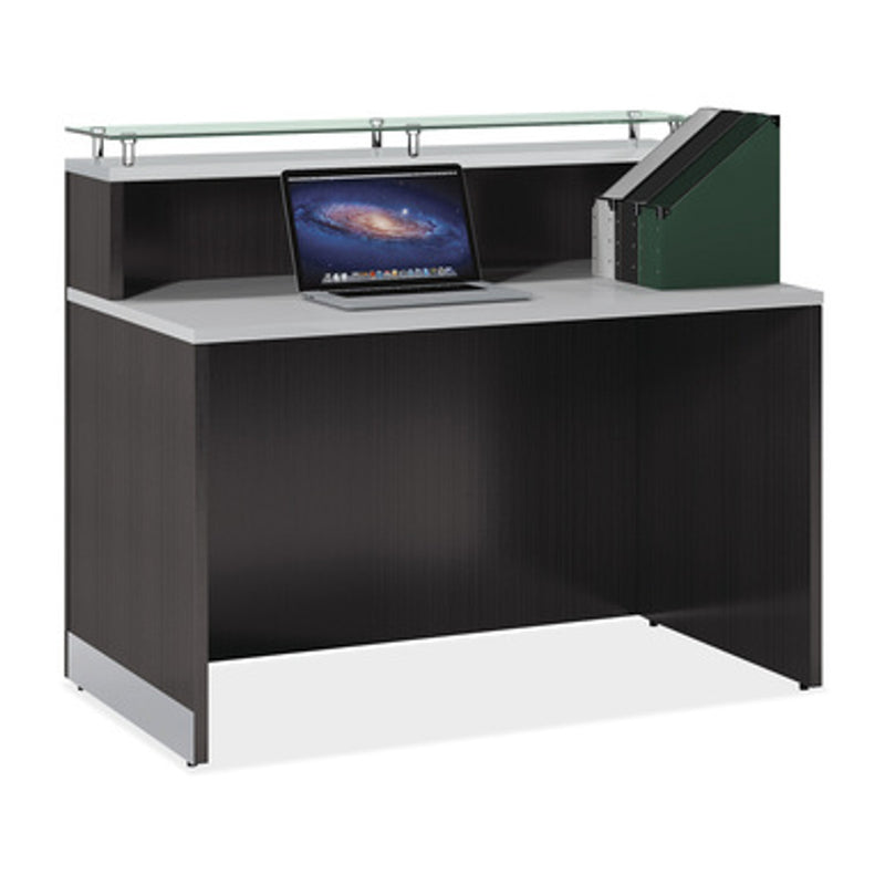 Office Source Cosmo Collection Glass Top Reception Desk - 48"W x 32"D - RCN4731