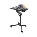 Office Source Colección Any Space WFH | Escritorio para portátil de altura ajustable con elevación neumática, base negra y ruedas - OSMHAT