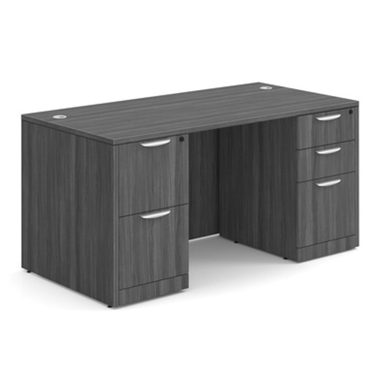 Office Source OS Laminate Collection Double Full Pedestal Desk - 60