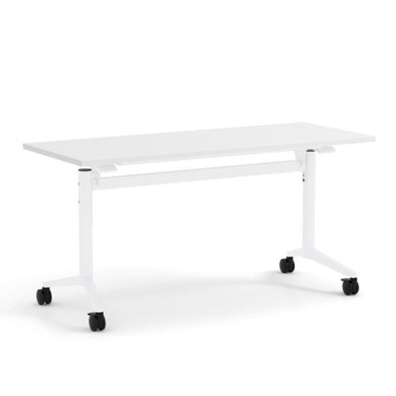 Office Source OS Training Tables | White T-Flip Top, Nesting Table - 2472PTLF