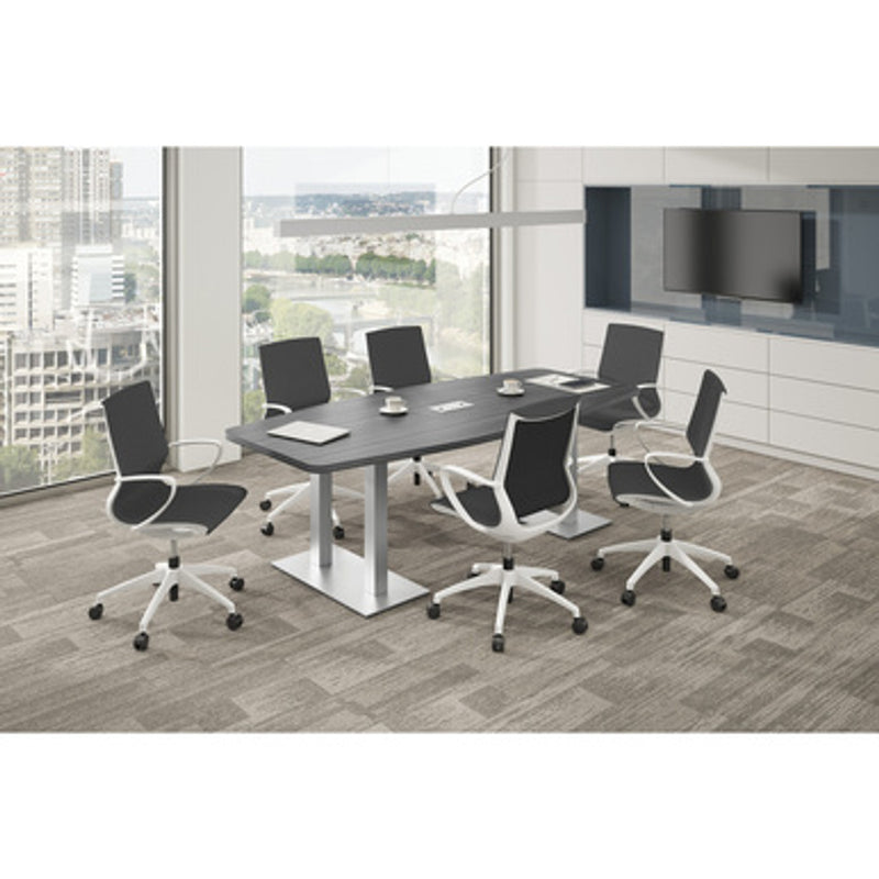 Office Source OS Conference Tables Boat Shaped Conference Table with Slab Base 1 - PL237