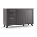 Office Source Colección Sienna | Credenza con archivador, almacenamiento de doble cajón y puertas corredizas - OX9245